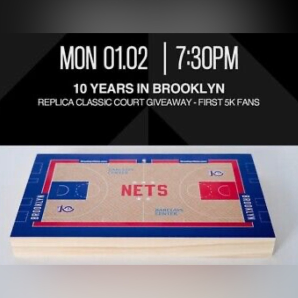 2023 Brooklyn Nets SGA Replica Court 10 Years Brooklyn ABA Classic Style Red